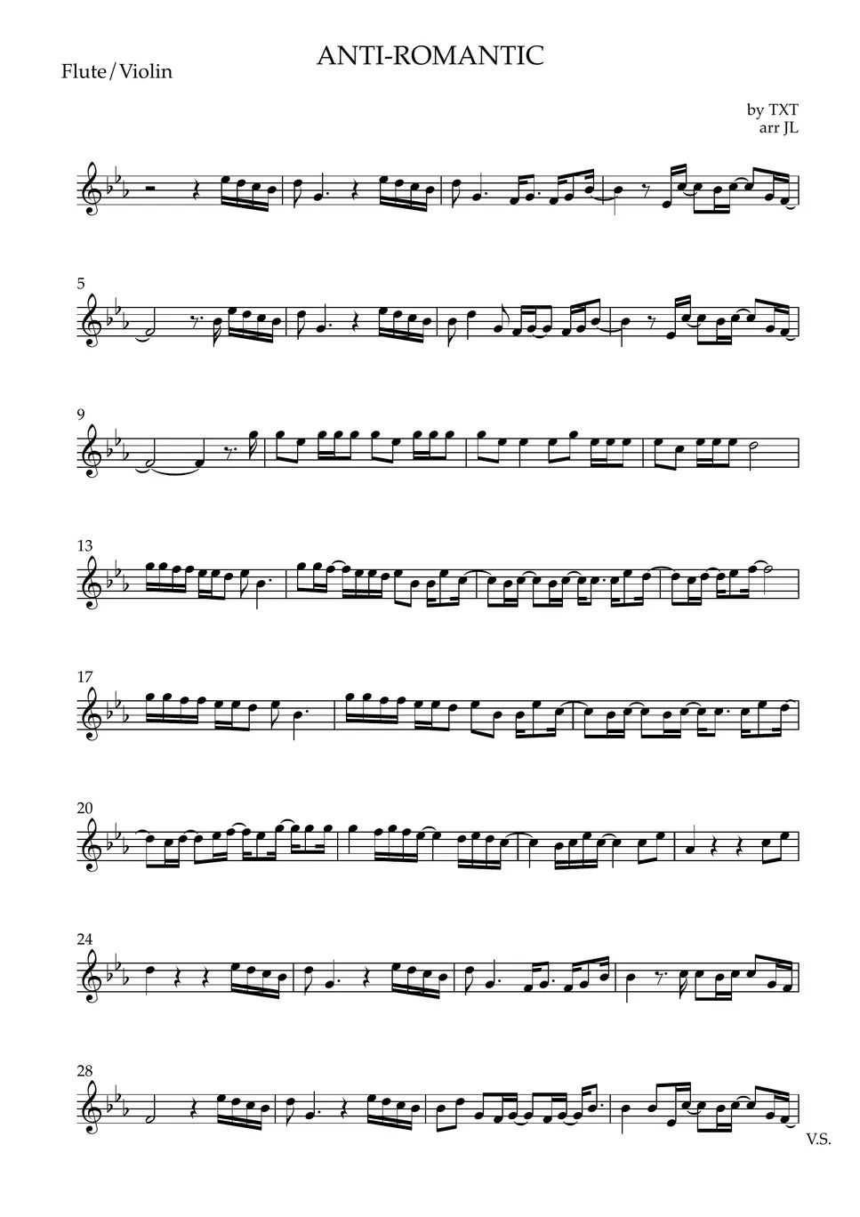 TXT ANTI=ROMANTIC Sheet by JL