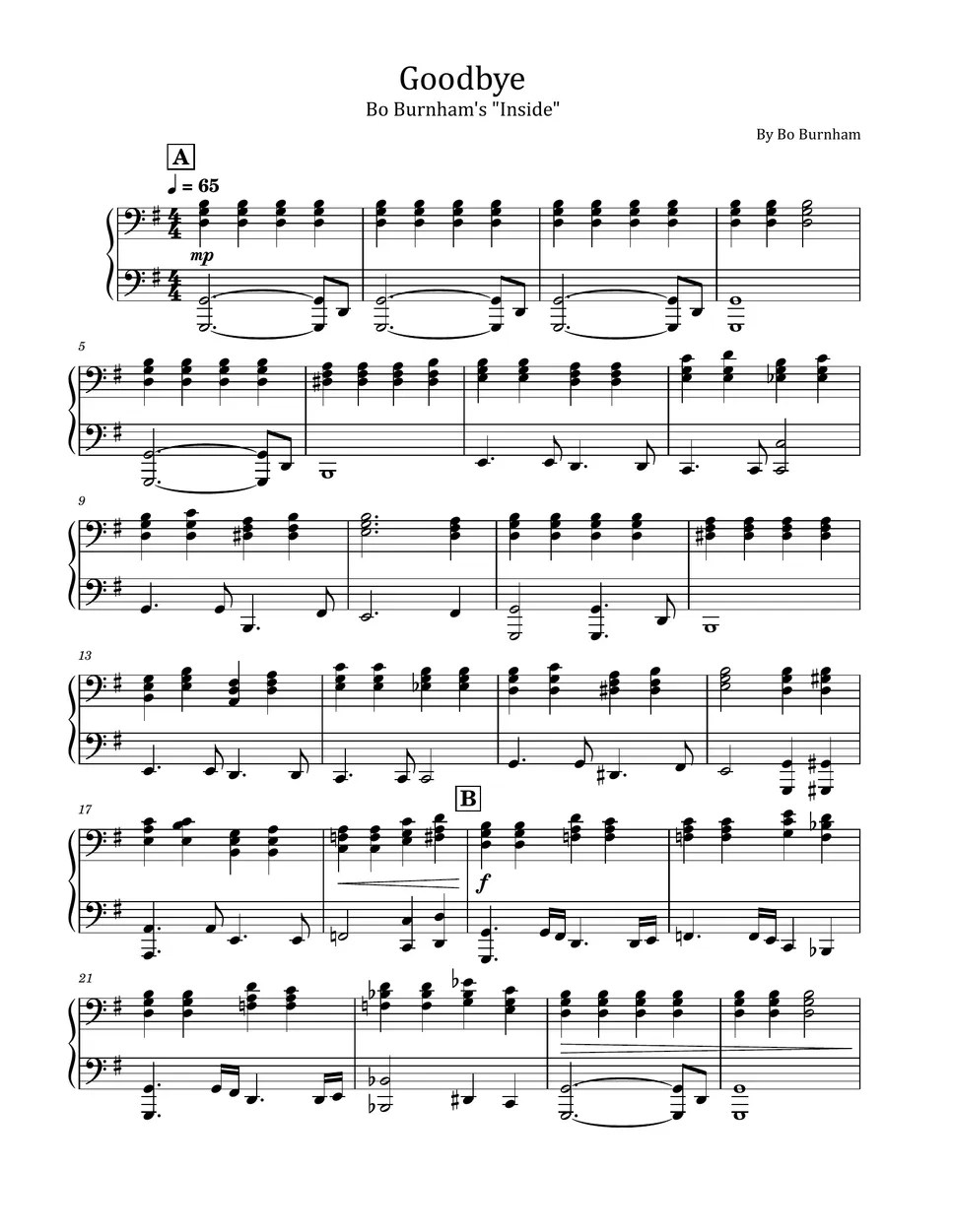 Bo Burnham Goodbye ((Possible Ending song) Bo Burnham's "Inside