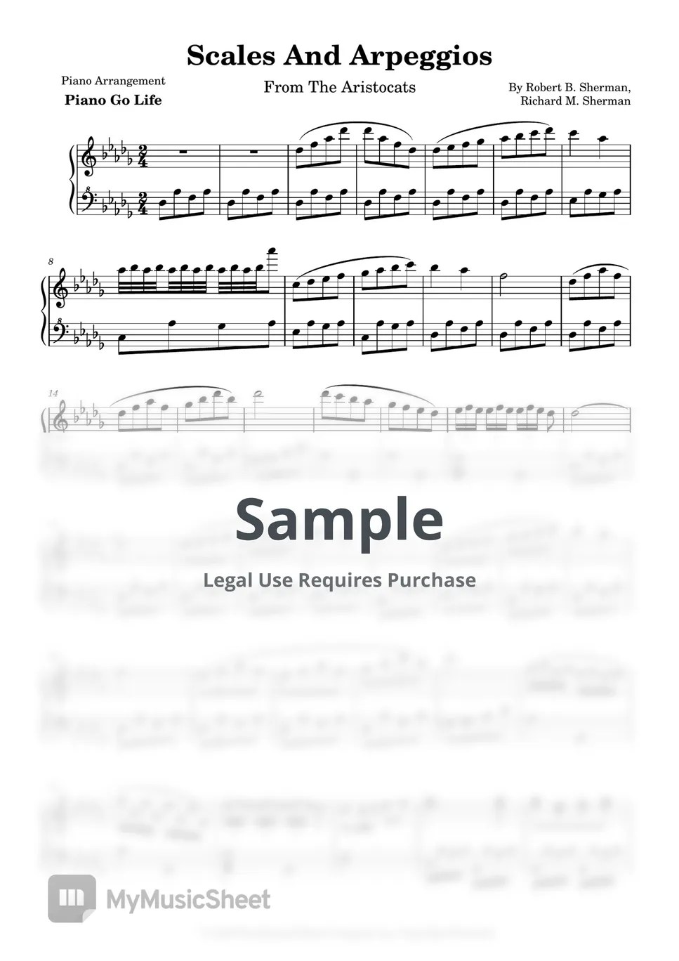 Robert B. Sherman Scales And Arpeggios (From The Aristocats) Sheets