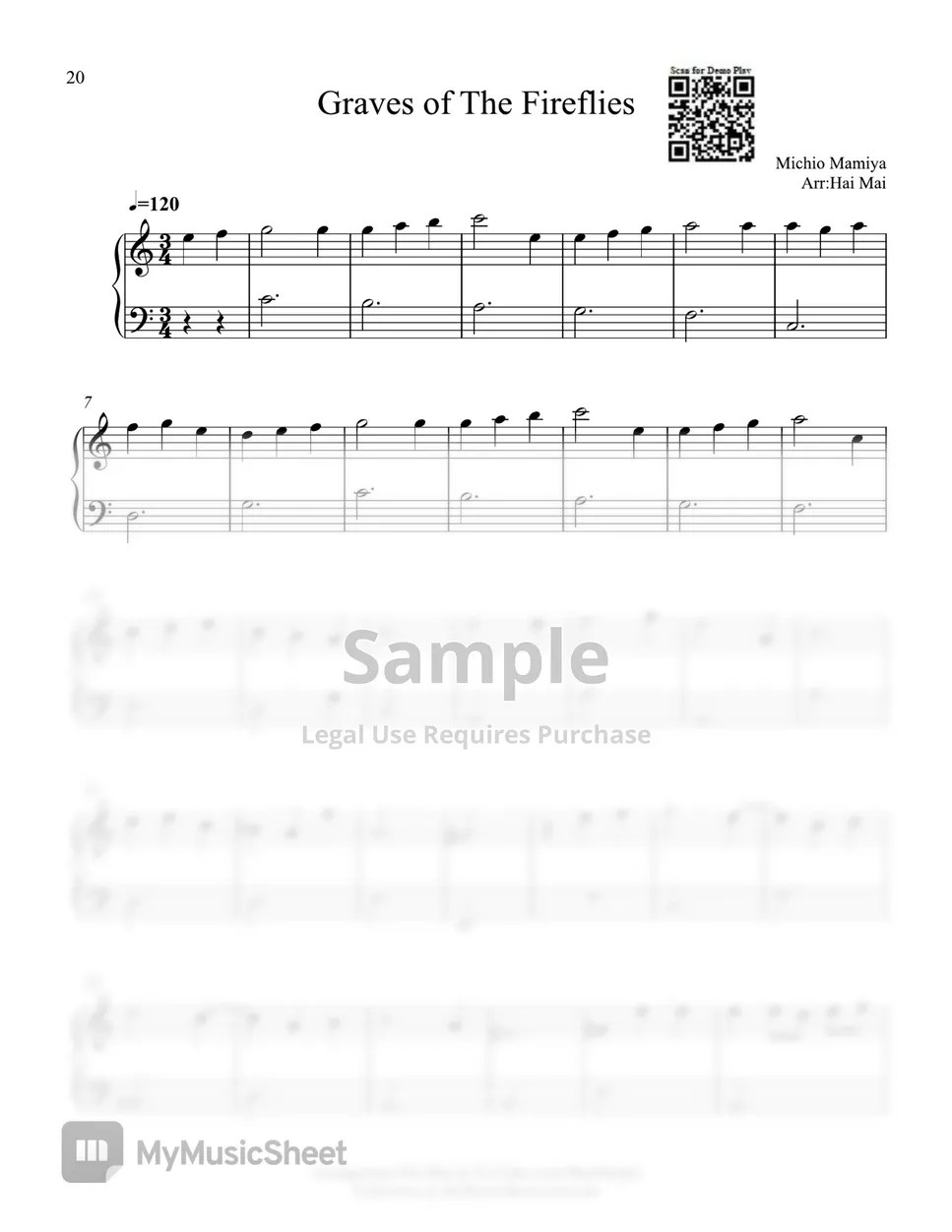 Graves of The Fireflies Graves of The Fireflies for Piano Beginner