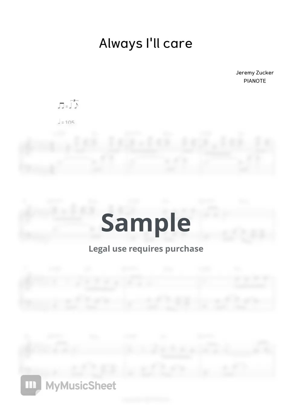 Jeremy Zucker always i'll care (always ill care) Sheets by PIANOTE피아노트