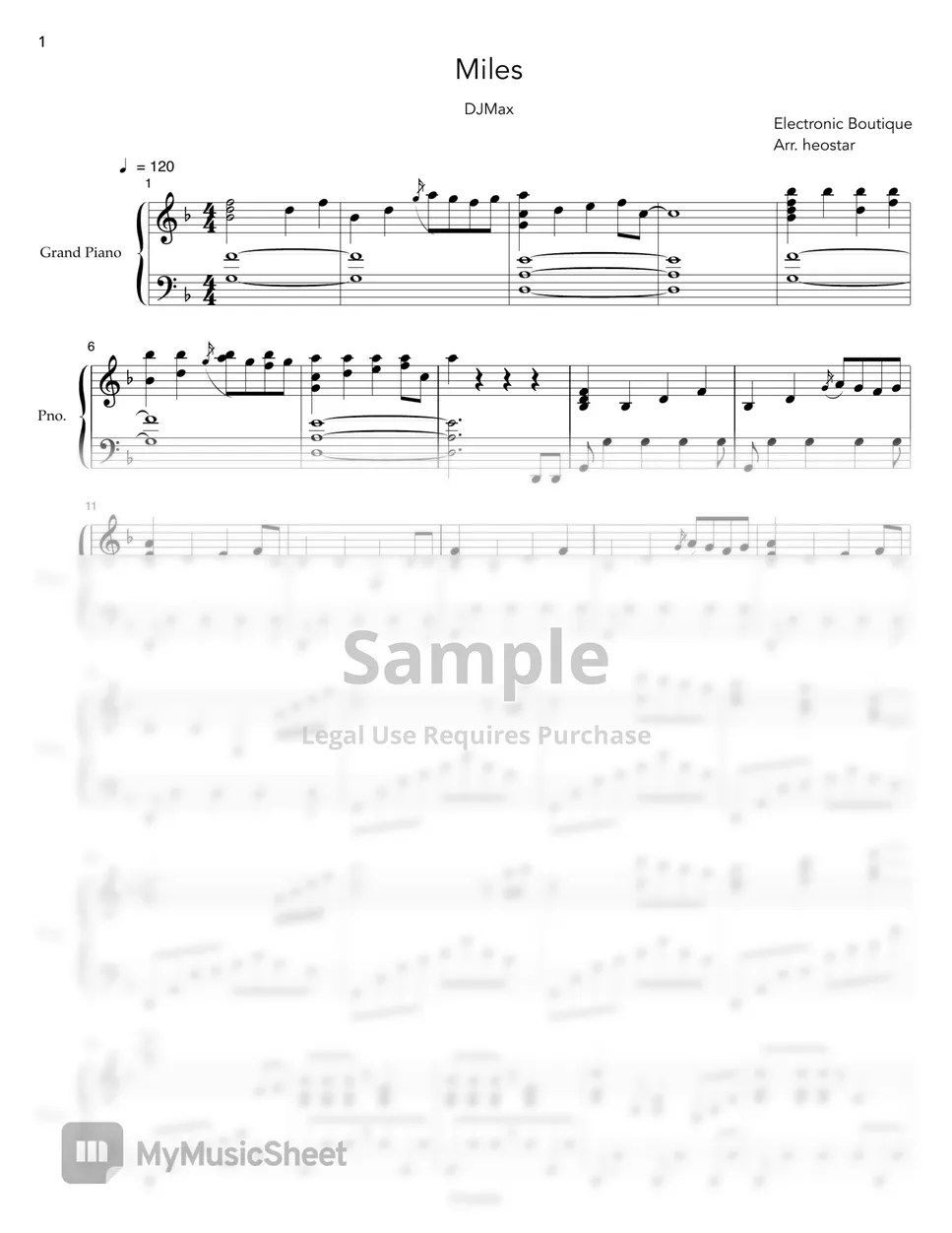 Electronic Boutique Miles (DJMAX) Sheets by heostar