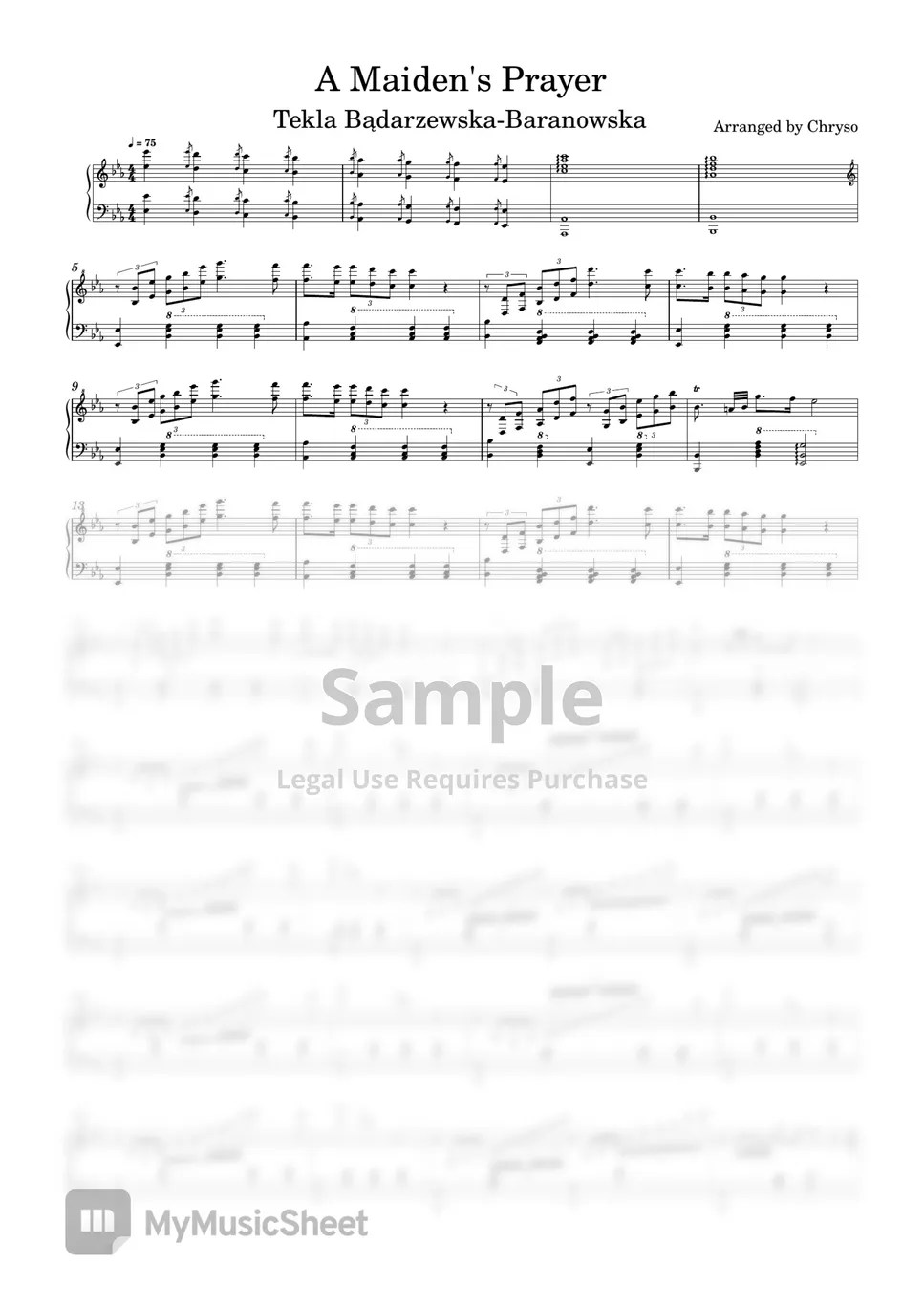 Tekla BądarzewskaBaranowska 53. A Maiden's Prayer (mscz) Sheets by