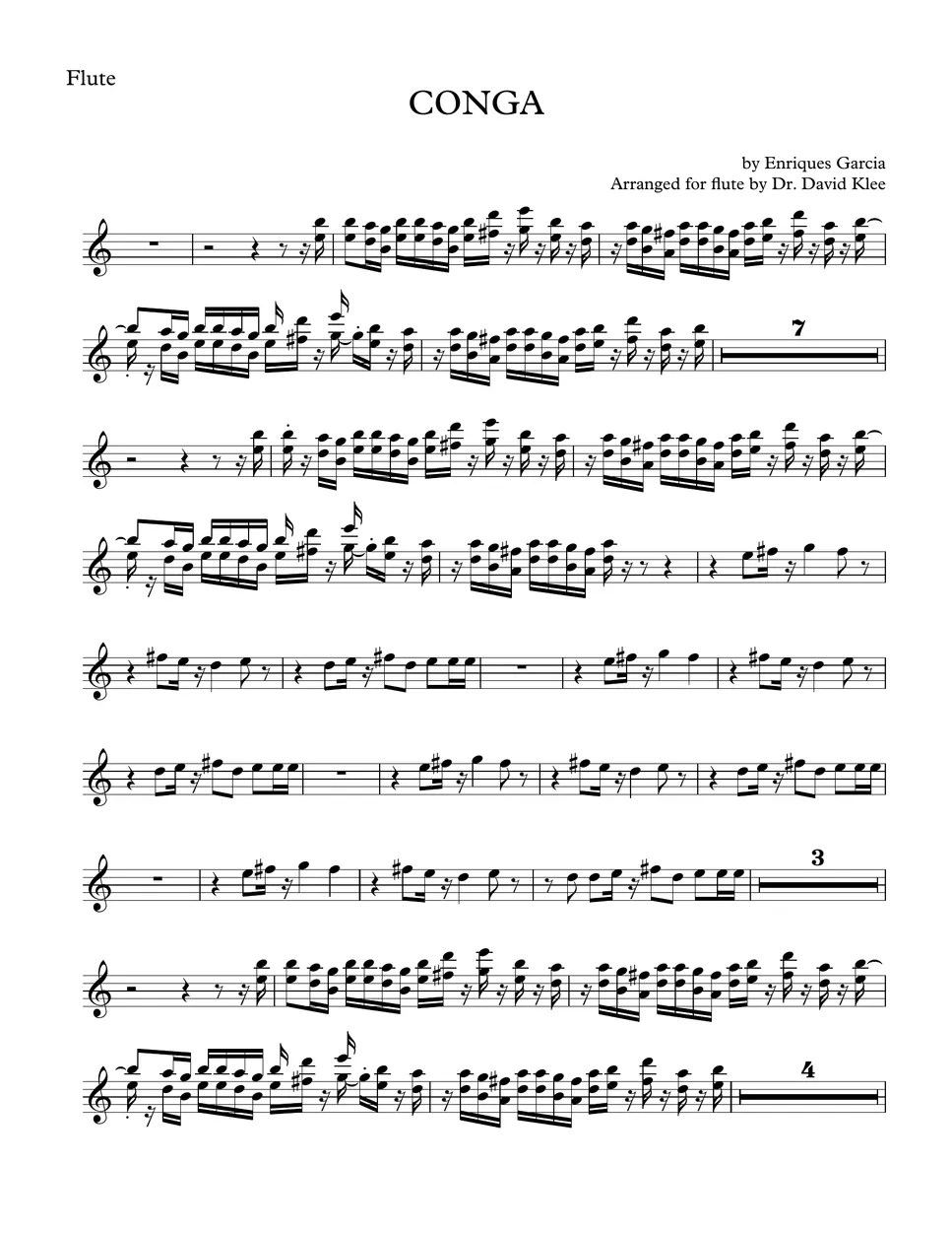 Gloria Estefan Conga Sheet by Dr. David klee