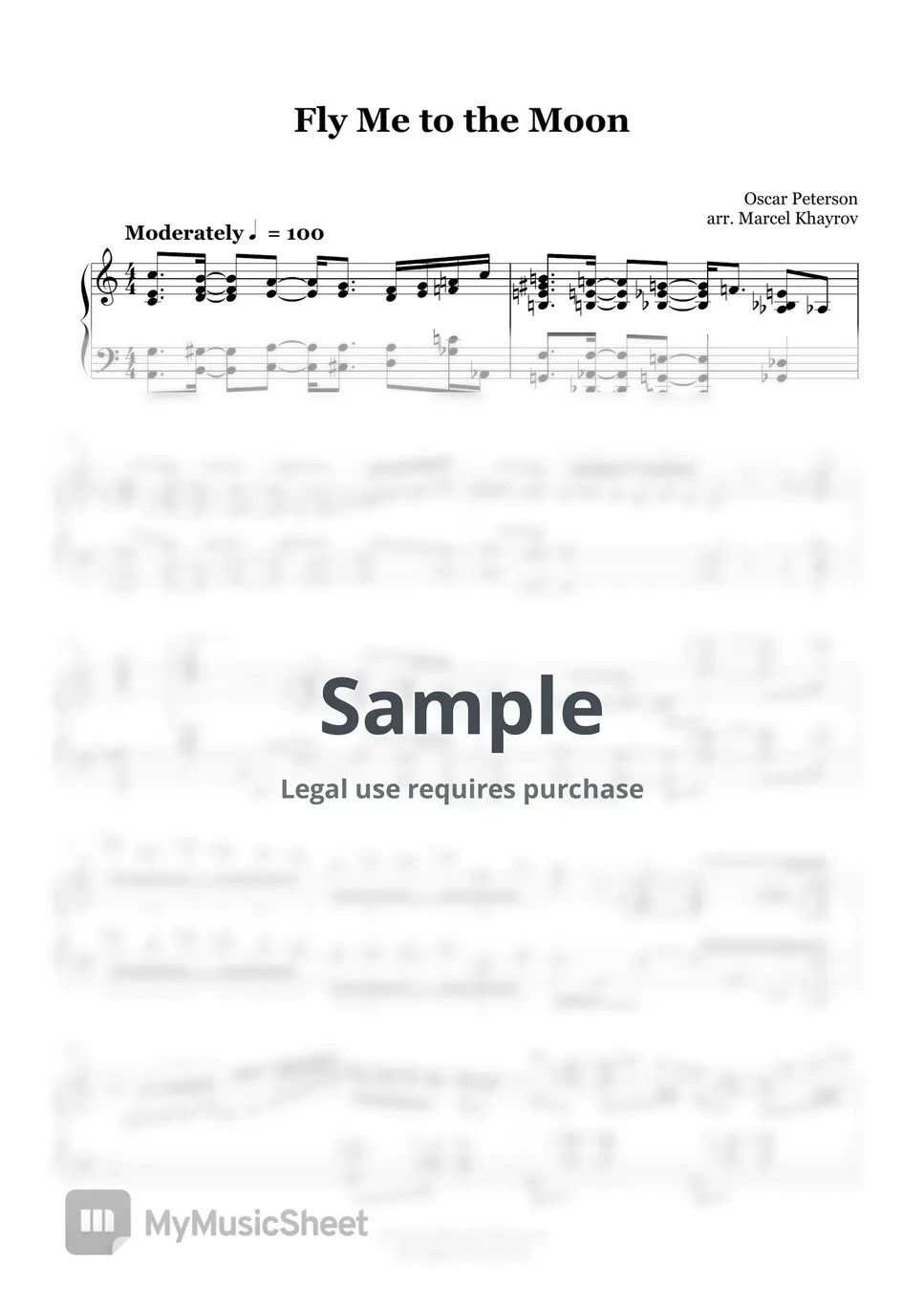 Oscar Peterson Fly Me to the Moon 악보 by Marcel Khayrov