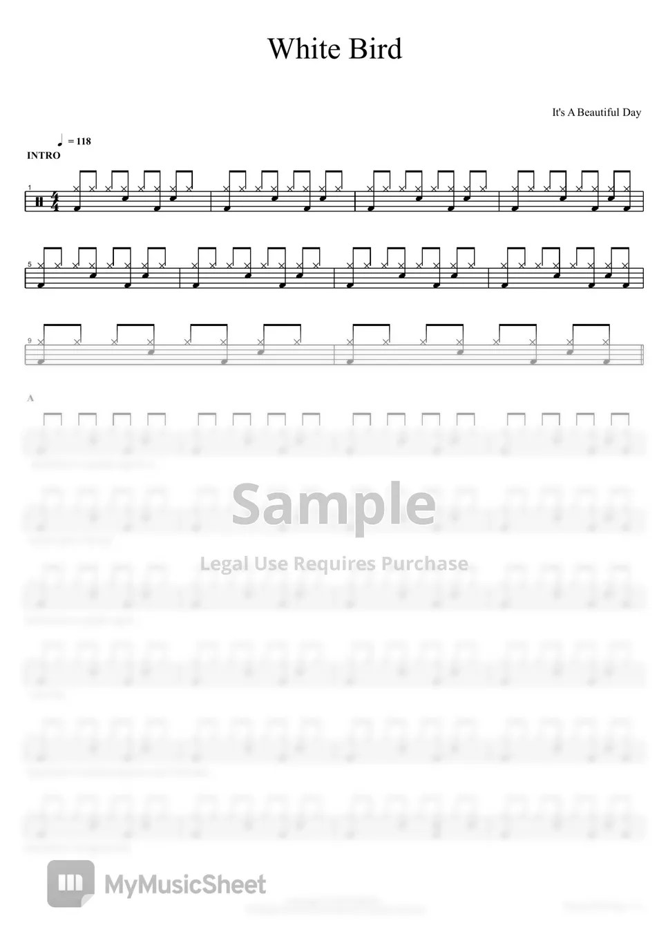 White Bird It's A Beautiful Day 악보 by COPYDRUM