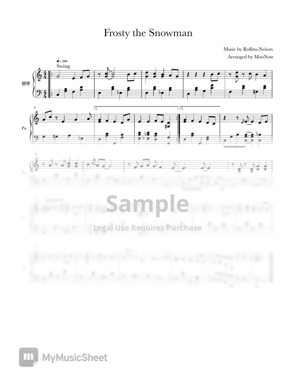 Walter "Jack" Rollins & Steve Nelson Frosty the Snowman (Jazz) Sheets