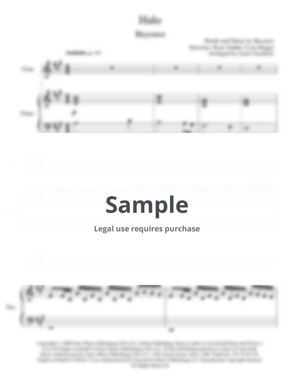 Beyonce Halo (Flute Solo with Piano Sheets by Genti