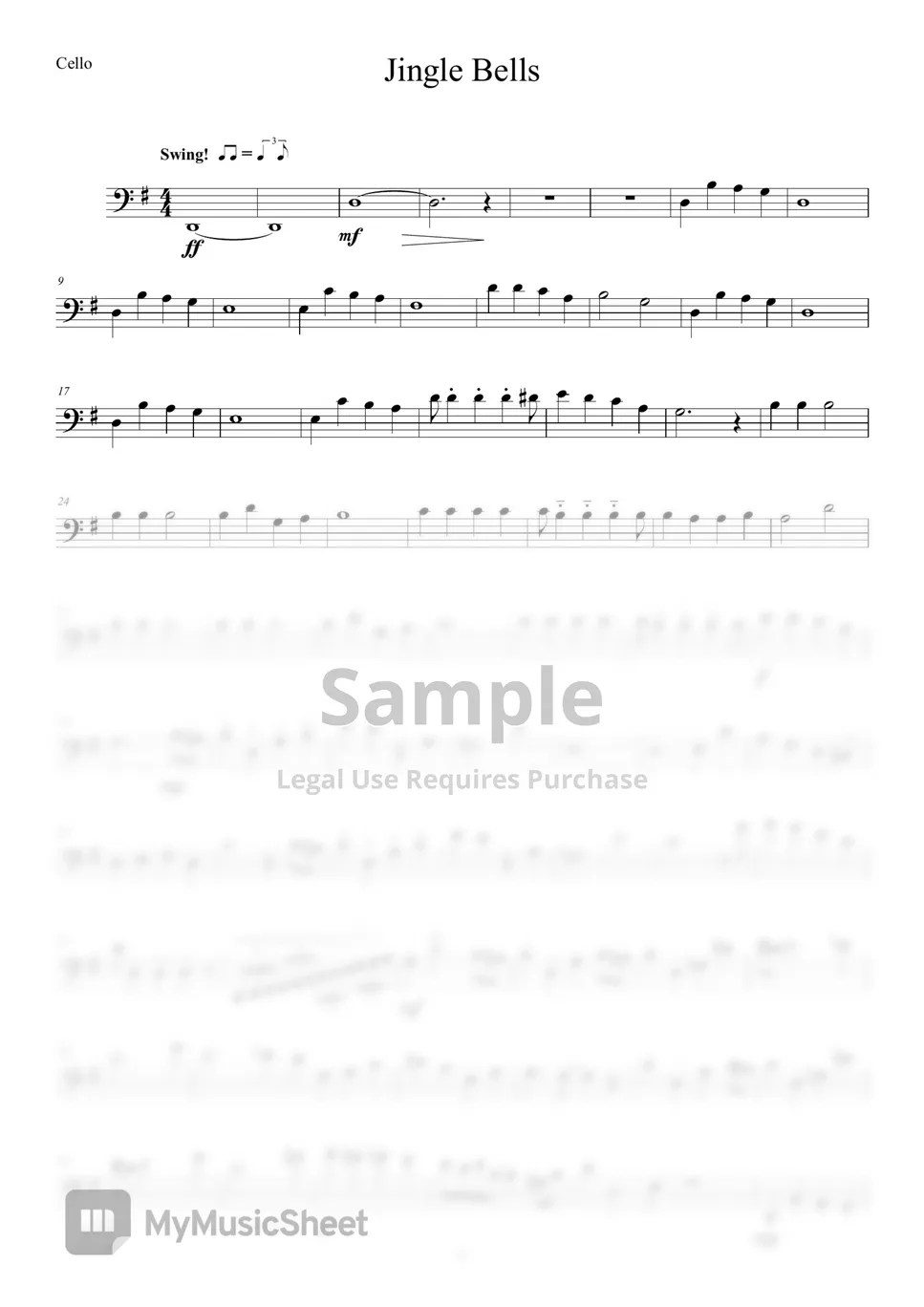 James Pierpont [Cello & Piano] Jingle Bells (Jazz ver.) Sheets by