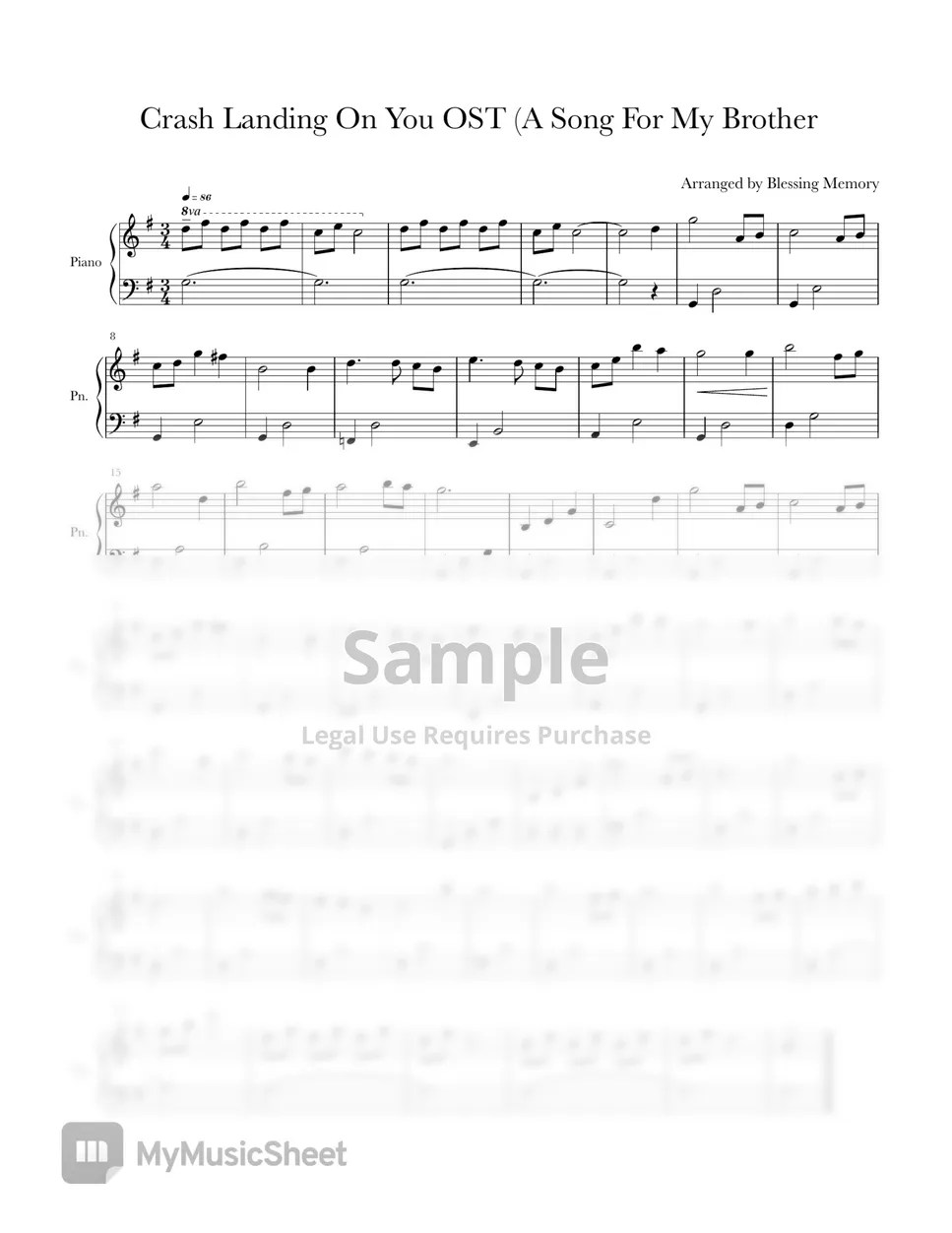 남혜승 Crash Landing On You (A Song For My Brother) Easy Version