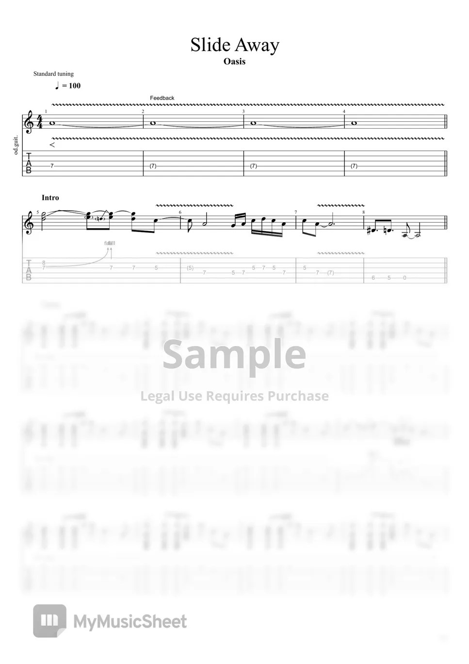 Slide Away Guitar Chords