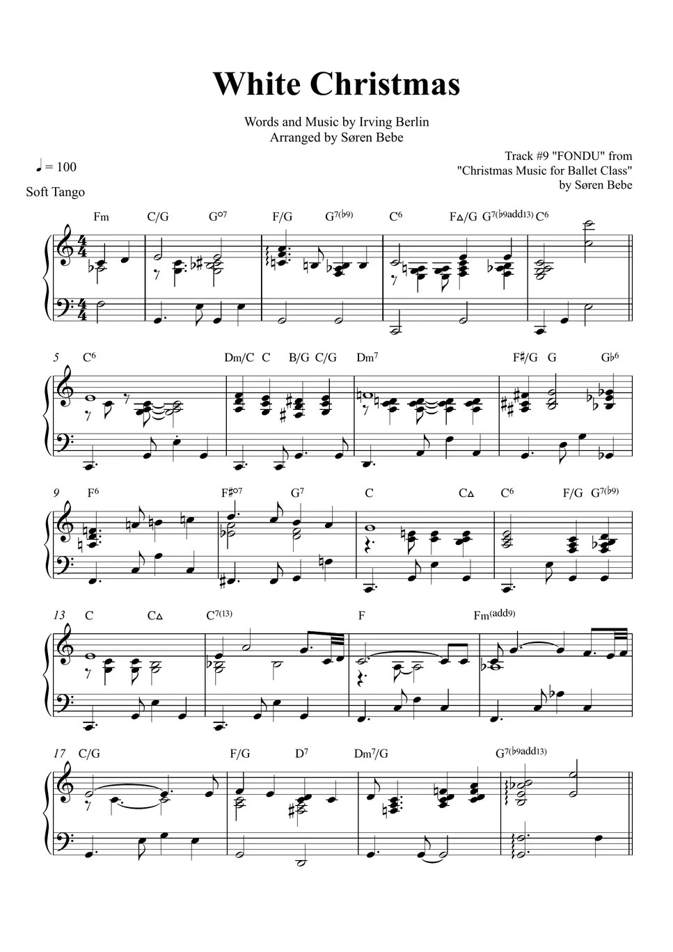 White Christmas (Piano Solo) Sheet by BalletMusicDK