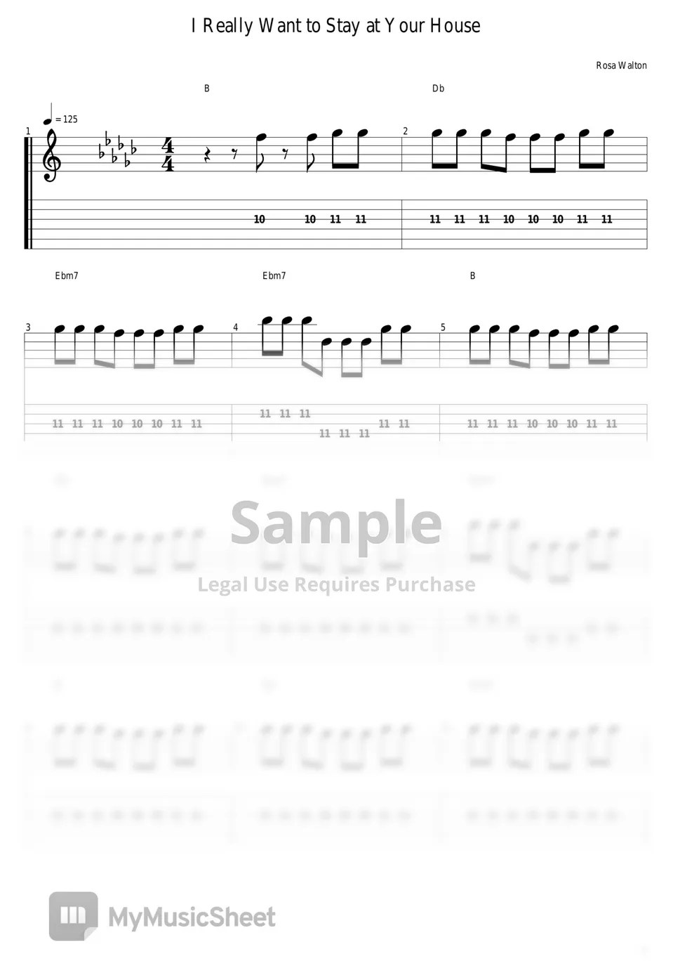 Rosa Walton I Really Want to Stay at Your House Tab + 1staff by