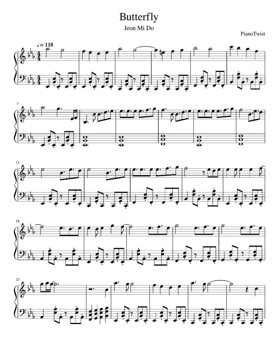 JEON MI DO Butterfly (Hospital Playlist 2 OST Part 12) Sheets by