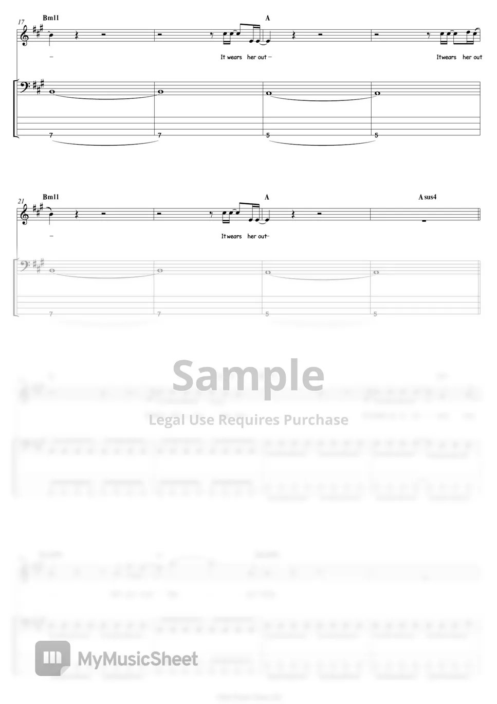 Radiohead Fake Plastic Trees Bass Sheets