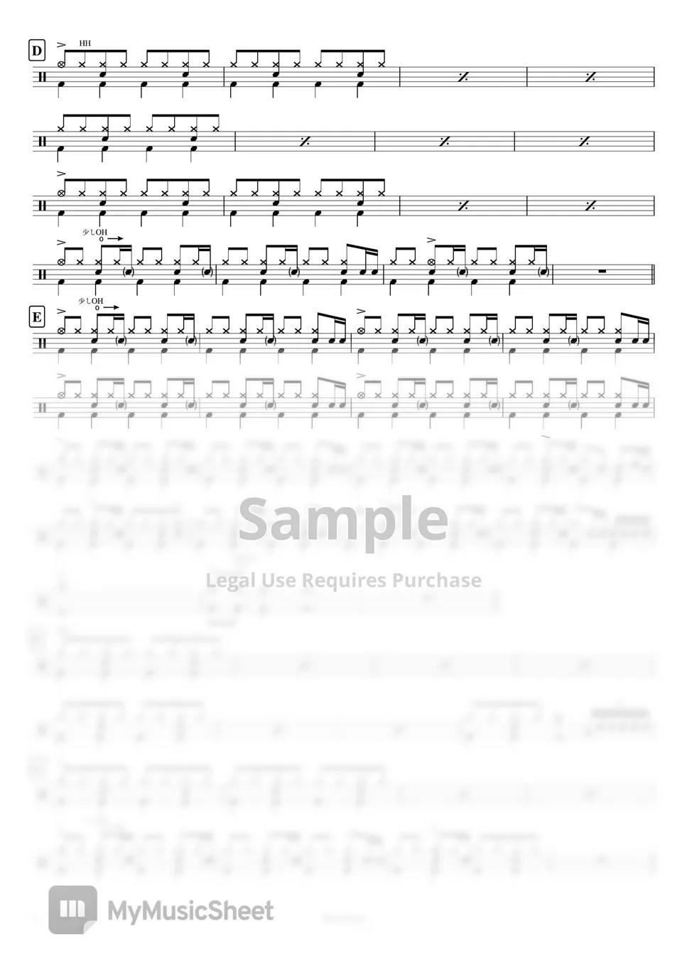 Boom Boom Satellites KICK IT OUT Sheets by Cookai's Jpop Drum sheet
