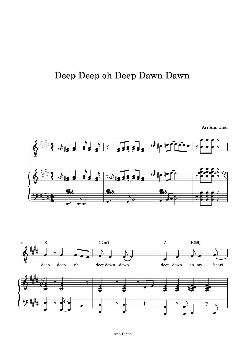 composer unknown Deep Deep oh Deep down down (inst 반주버젼) Sheet by Ann