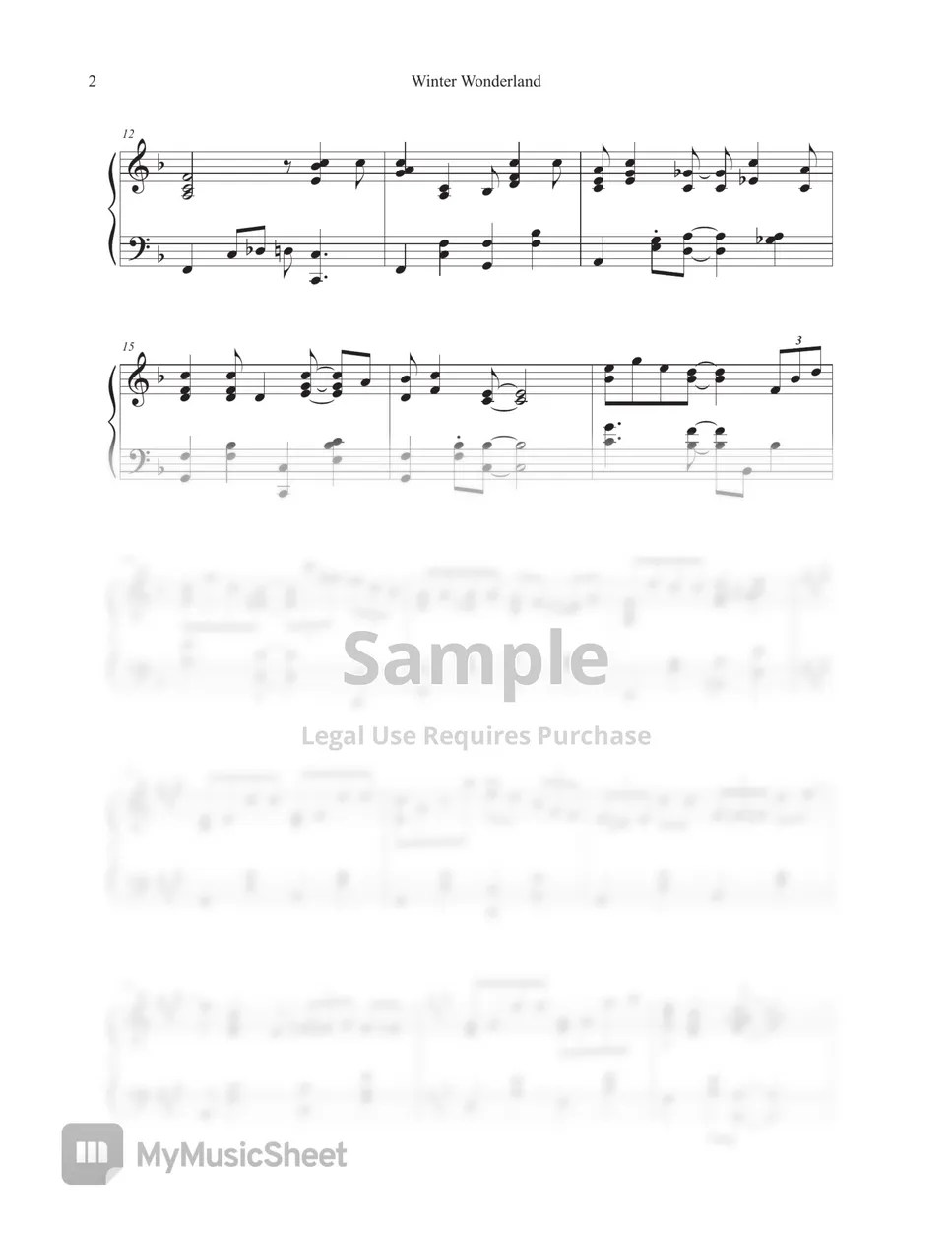 Michael Bublé Winter Wonderland (Jazz) Sheets by Tully Piano