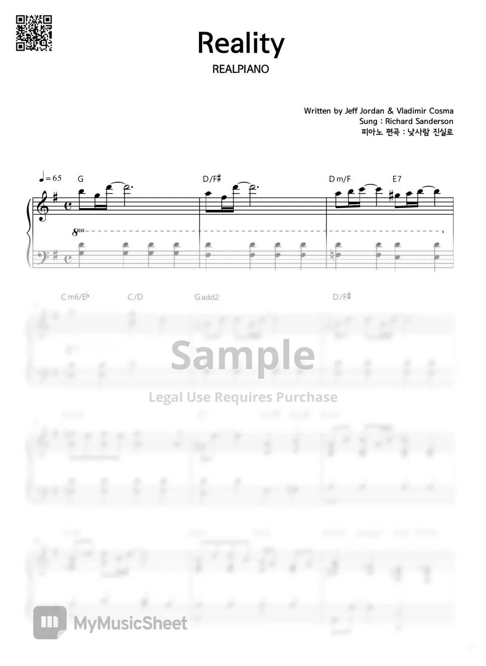 Richard Sanderson Reality Sheets by Realpiano