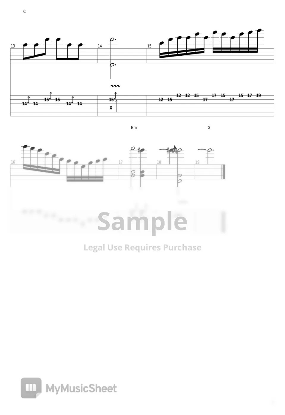 Ariana Grande Dangerous Woman (guitar solo) Tab + 1staff by guitar