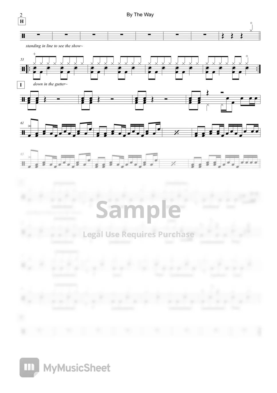 Red Hot Chilli Peppers By The Way Sheets by Raymond Goh