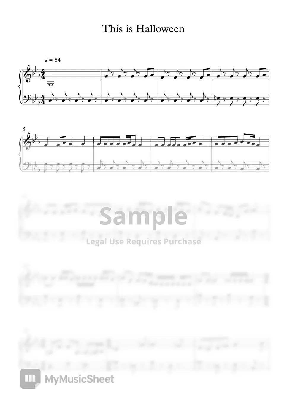 The Nightmare Before Christmas This is Halloween (EASY) 악보 by