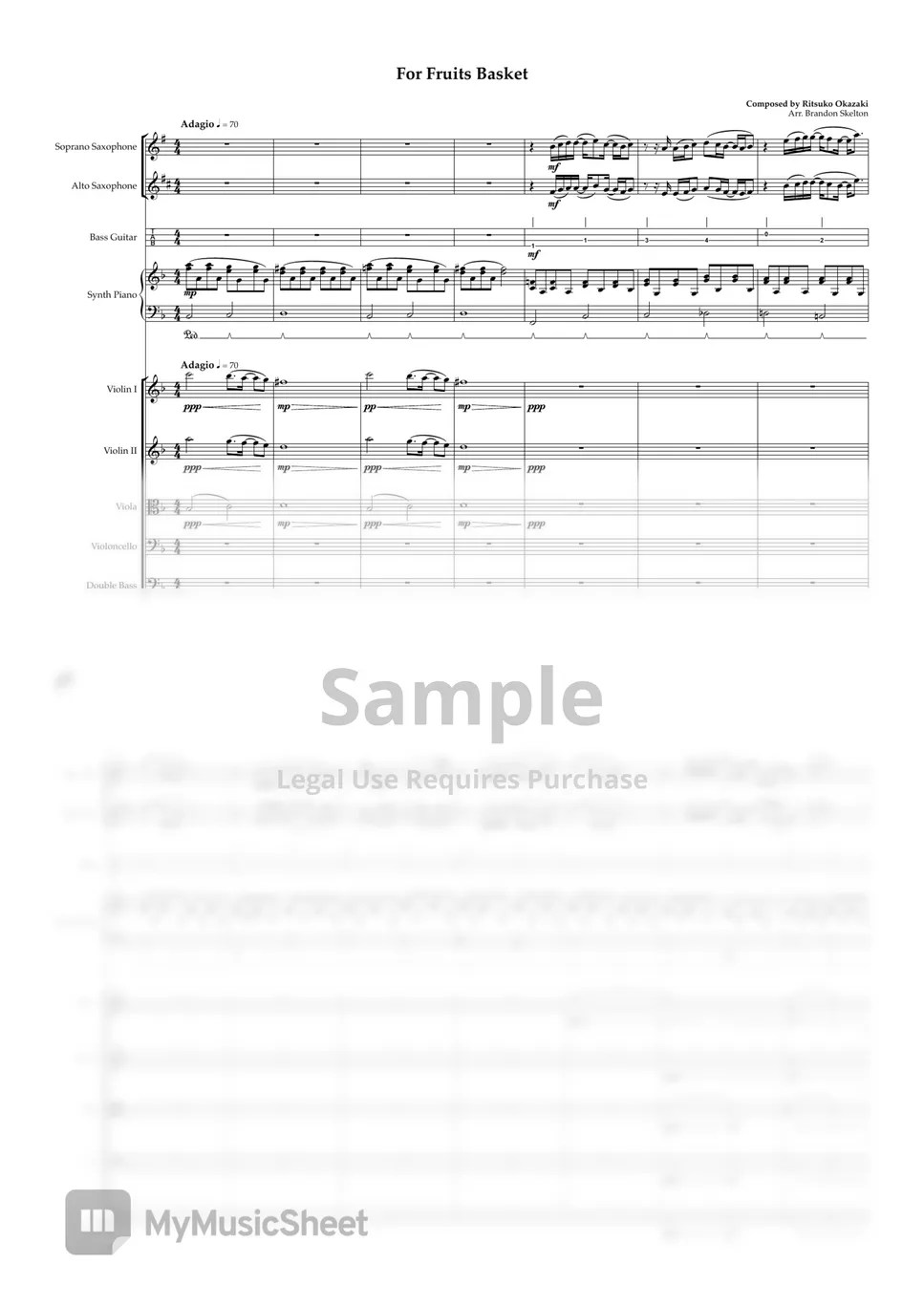 Ritsuko Okazaki For Fruits Basket (Full Score) Sheets by Brandon Skelton