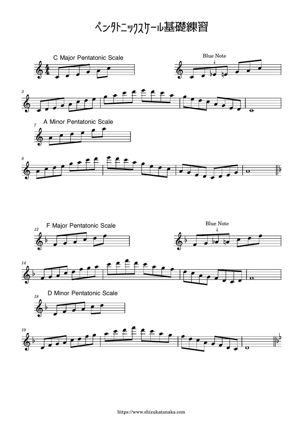 syzkah Basic practice of Pentatonic scale【Alto/Tenor】 Hoja