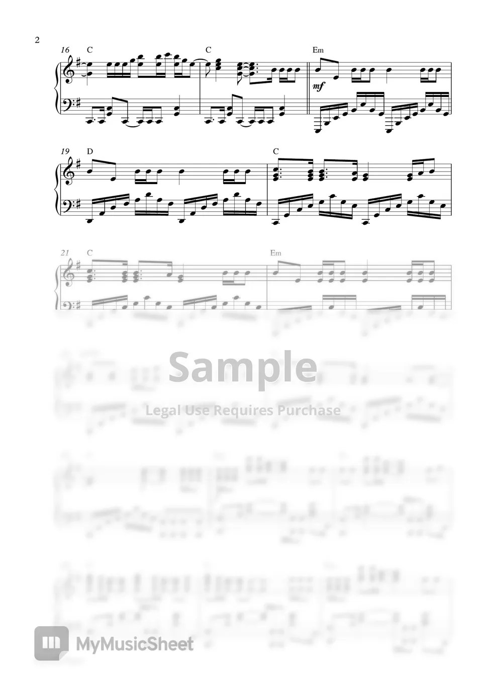 Maroon 5 Animals (Piano Sheet) Sheets by Pianella Piano