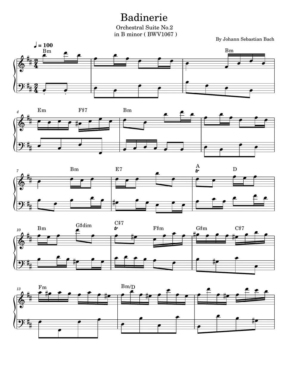 Johann Sebastian Bach J.S. Bach Badinerie (From Orchestral Suite no