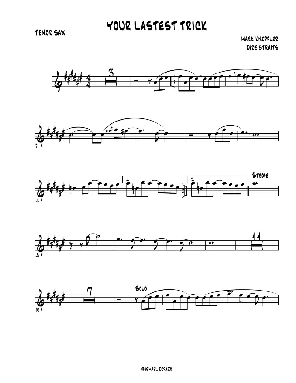 Your Latest Trick Dire Straits. Mark Knopfler. Sax Michael Brecker