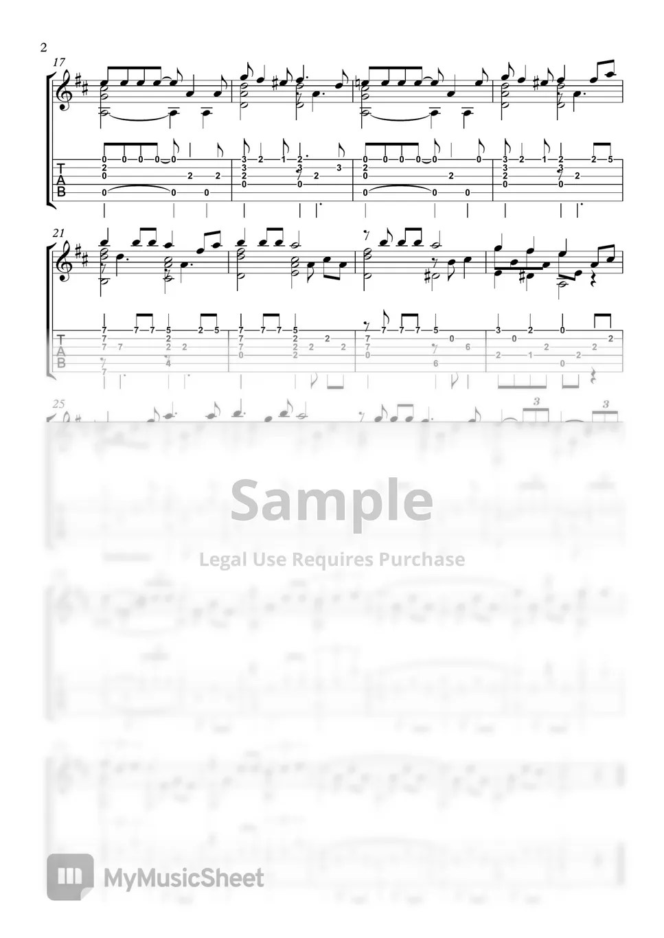 Bob Thiele What a Wonderful World (Classical guitar cover) Sheets by Dawoon Jeong