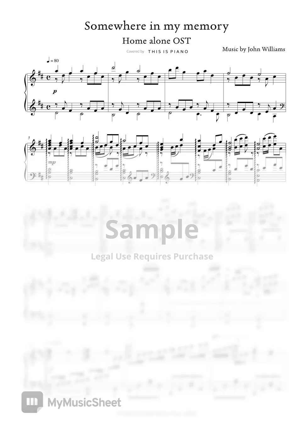 Home Alone Somewhere in my memory (Difficult Version) 악보 by THIS IS PIANO