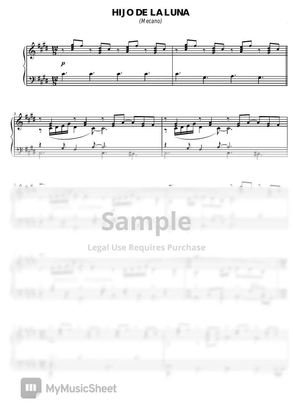 Hijo de la Luna (Mecano) Sheets