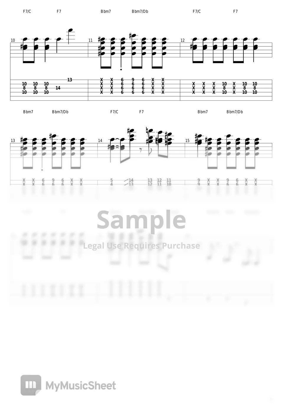 米津玄師 KICK BACK Tab + 1staff by guitar cover with tab