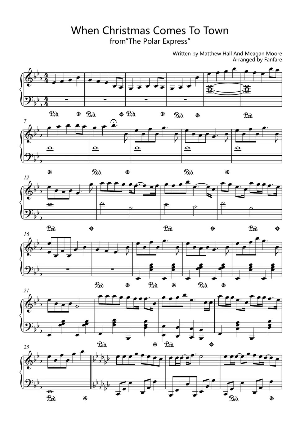 Matthew Hall And Meagan Moore When Christmas Comes То Town Sheet by