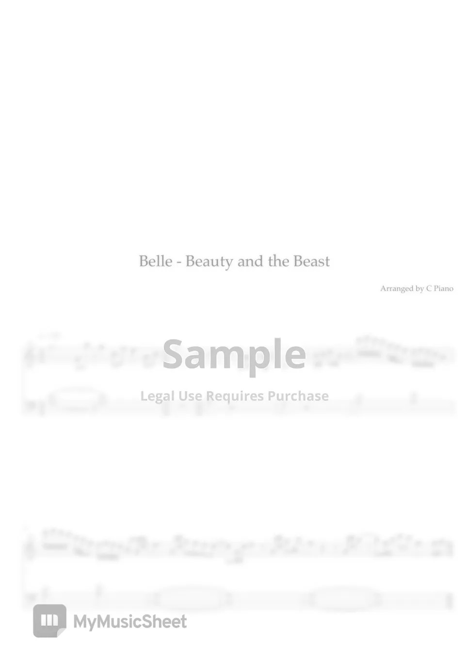 Beauty and the Beast Belle (Easy Version) Sheets by C Piano