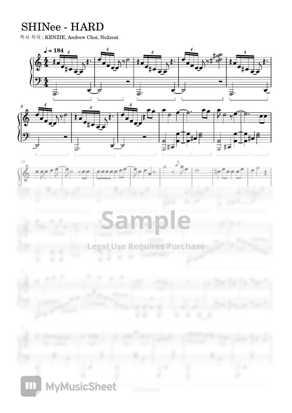 SHINee (샤이니) HARD Sheets by bvibvi piano