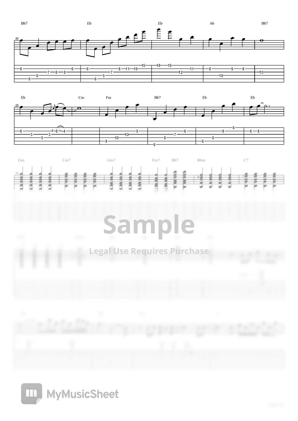 林曉培 心動 guitar tab arrangement Tab + 1staff by eric lo