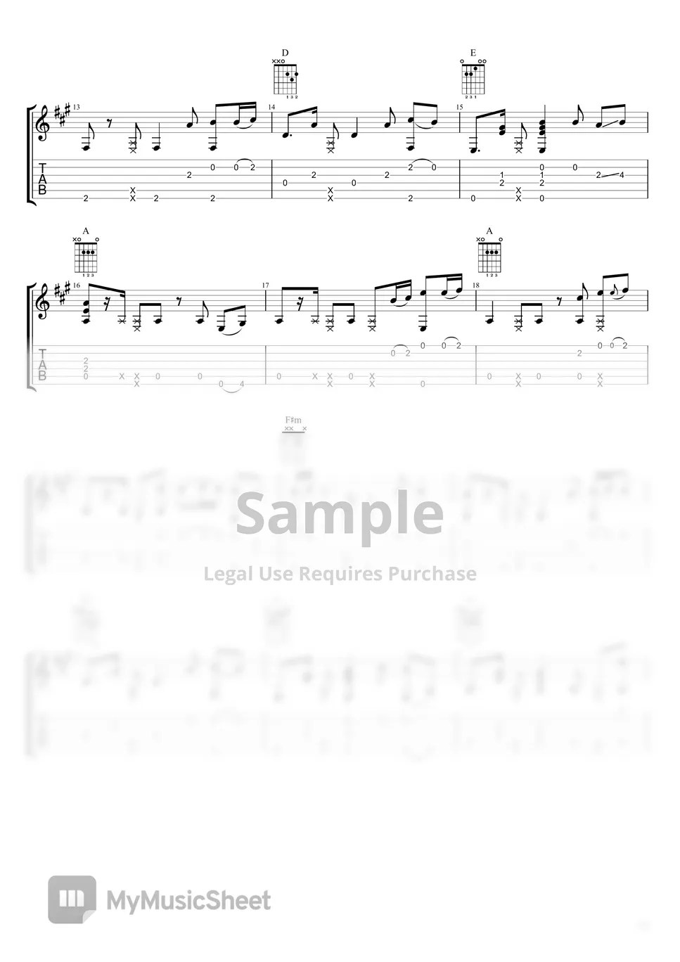 Ben E. King Fingerstyle Guitar Stand By Me Sheets by Acoustic