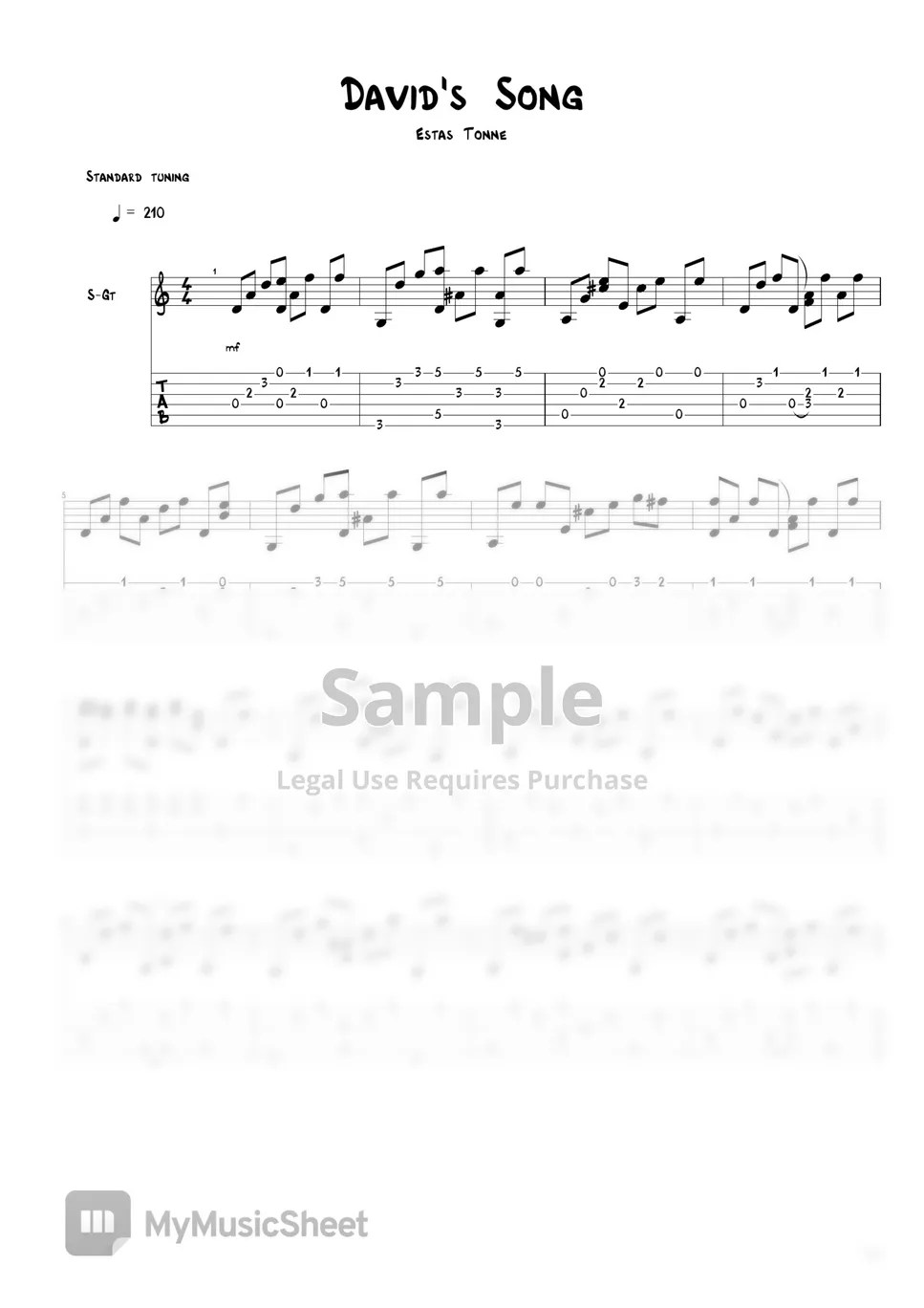 Estas Tonne David's Song Sheets by 「Agape Guitar」