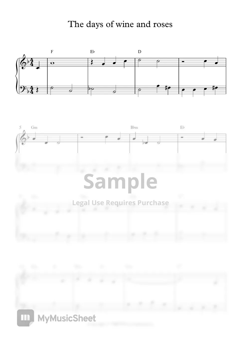 Real book The days of wine and roses Partitura by 커플피아노(couplepiano)