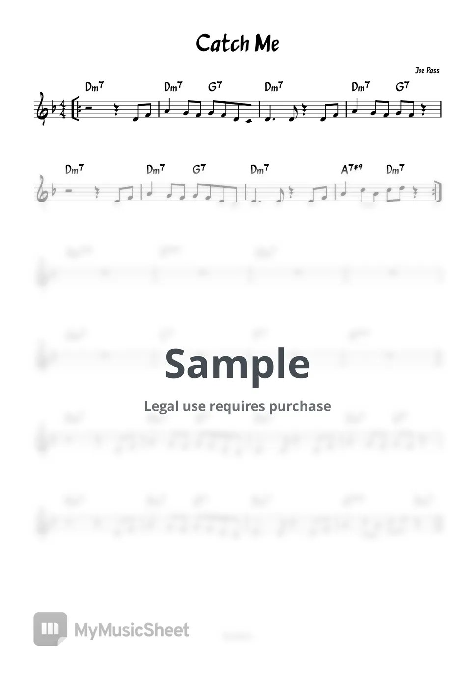 Joe Pass Catch Me Sheets by Won, Jong Hwa