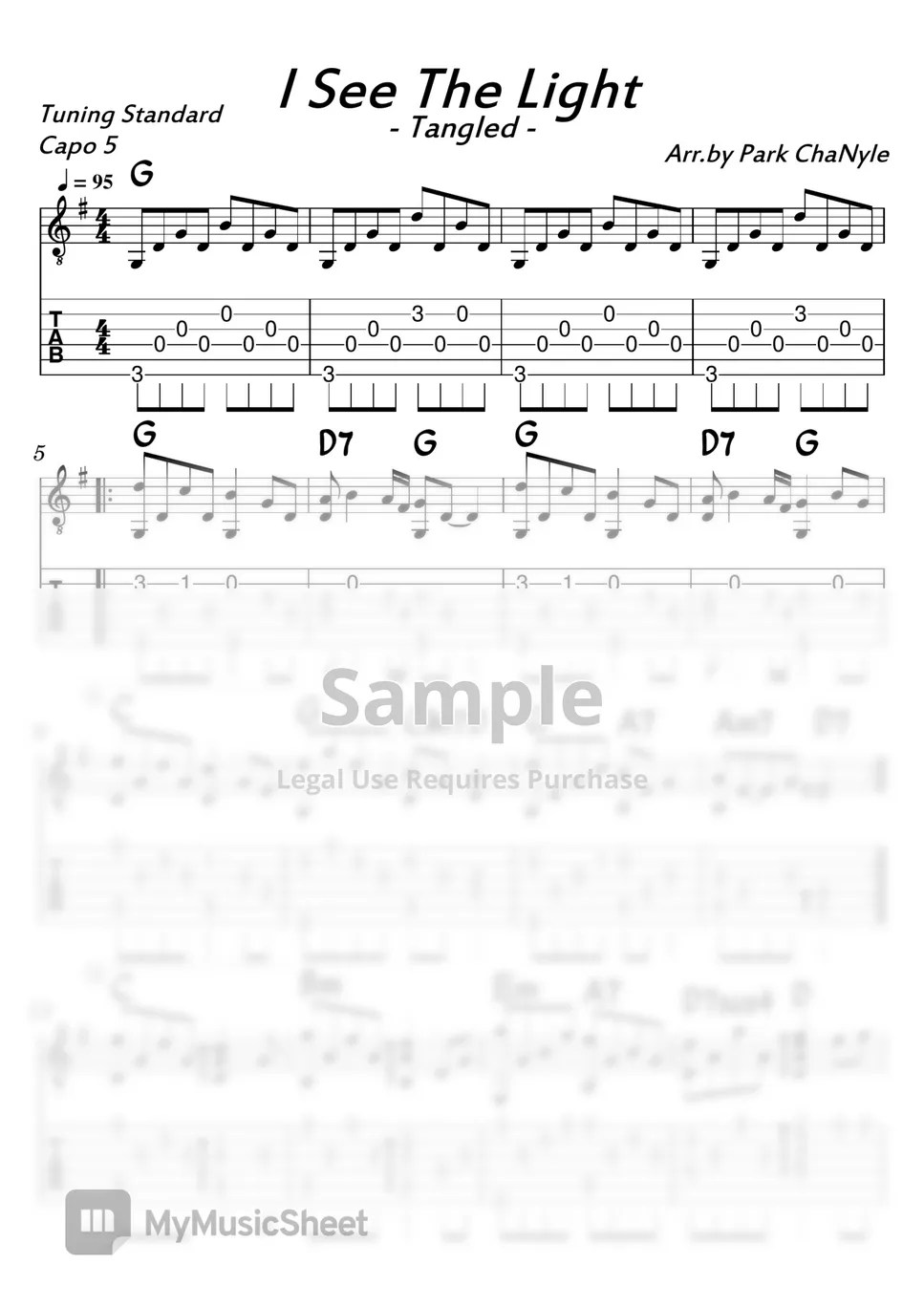 Tangled(2010) I See The Light (Acoustic Fingerstyle Guitar/ Tabs