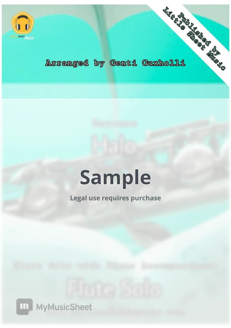 Beyonce Halo (Flute Solo with Piano Sheets by Genti