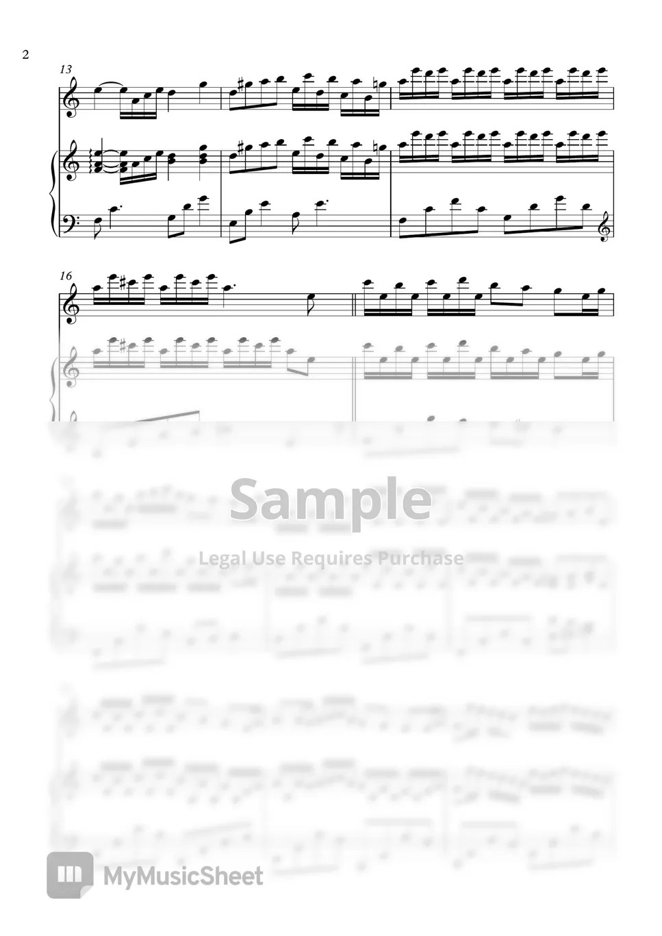 DJ Okawari Flower Dance (Violin & Piano) शीट by Seyoung