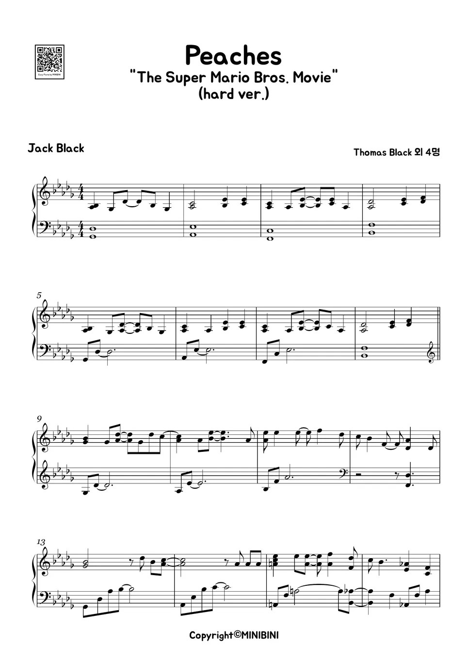 The Super Mario Bros. Movie OST Peaches (Hard Version) Sheets by MINIBINI