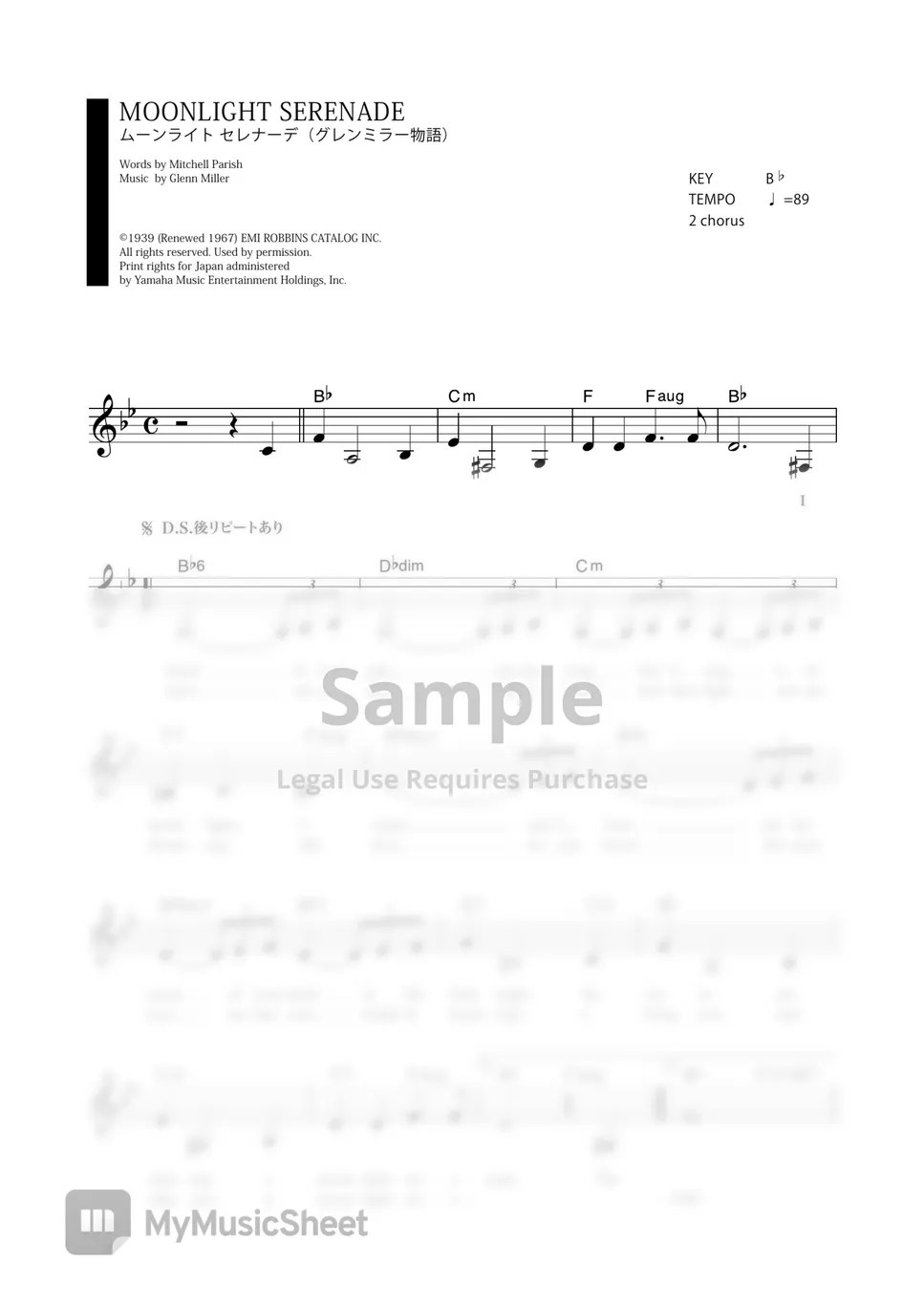 MOONLIGHT SERENADE (VOCAL MAGAZINE) Sheets by Far East Island Record