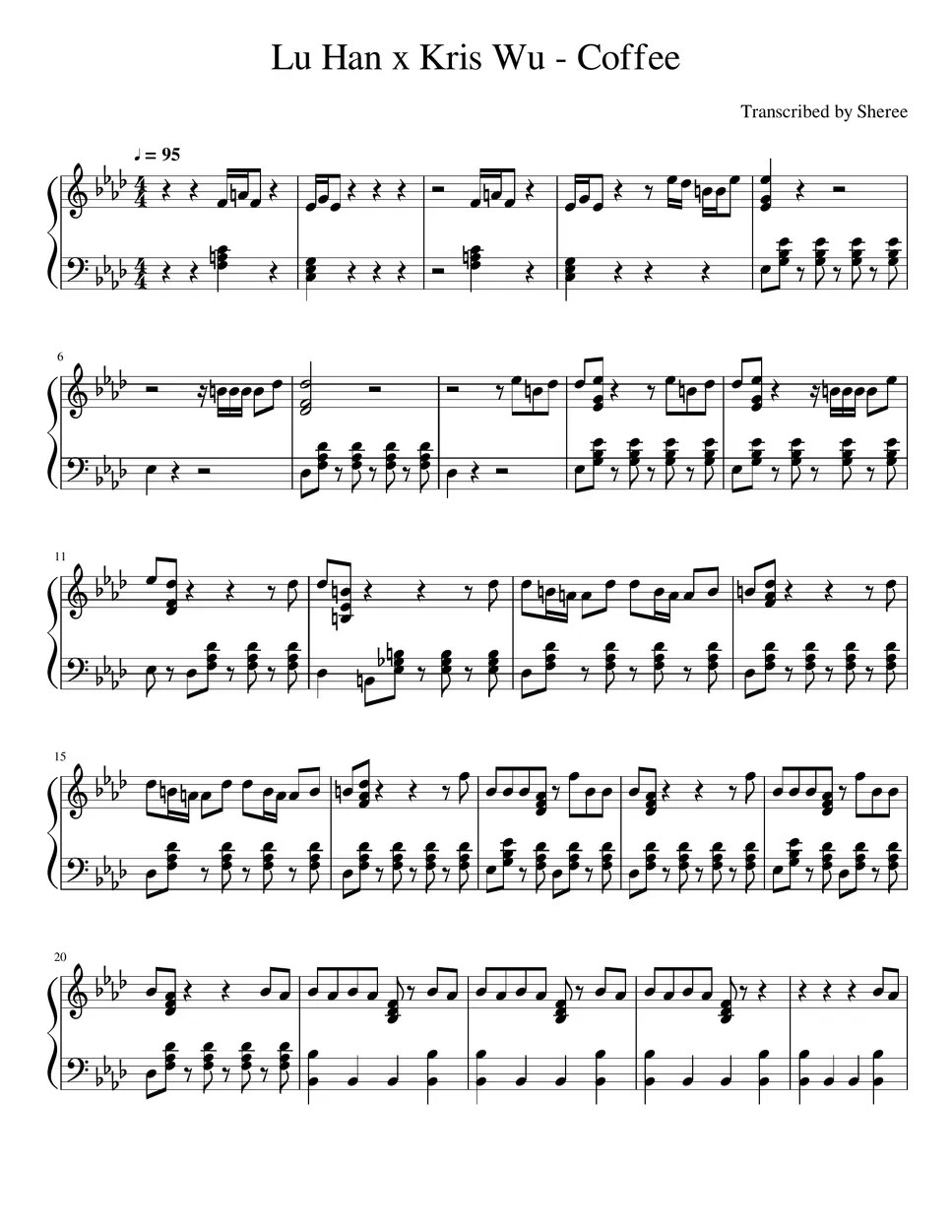 LuHan x Kris Wu Coffee Sheet by Cerenceri