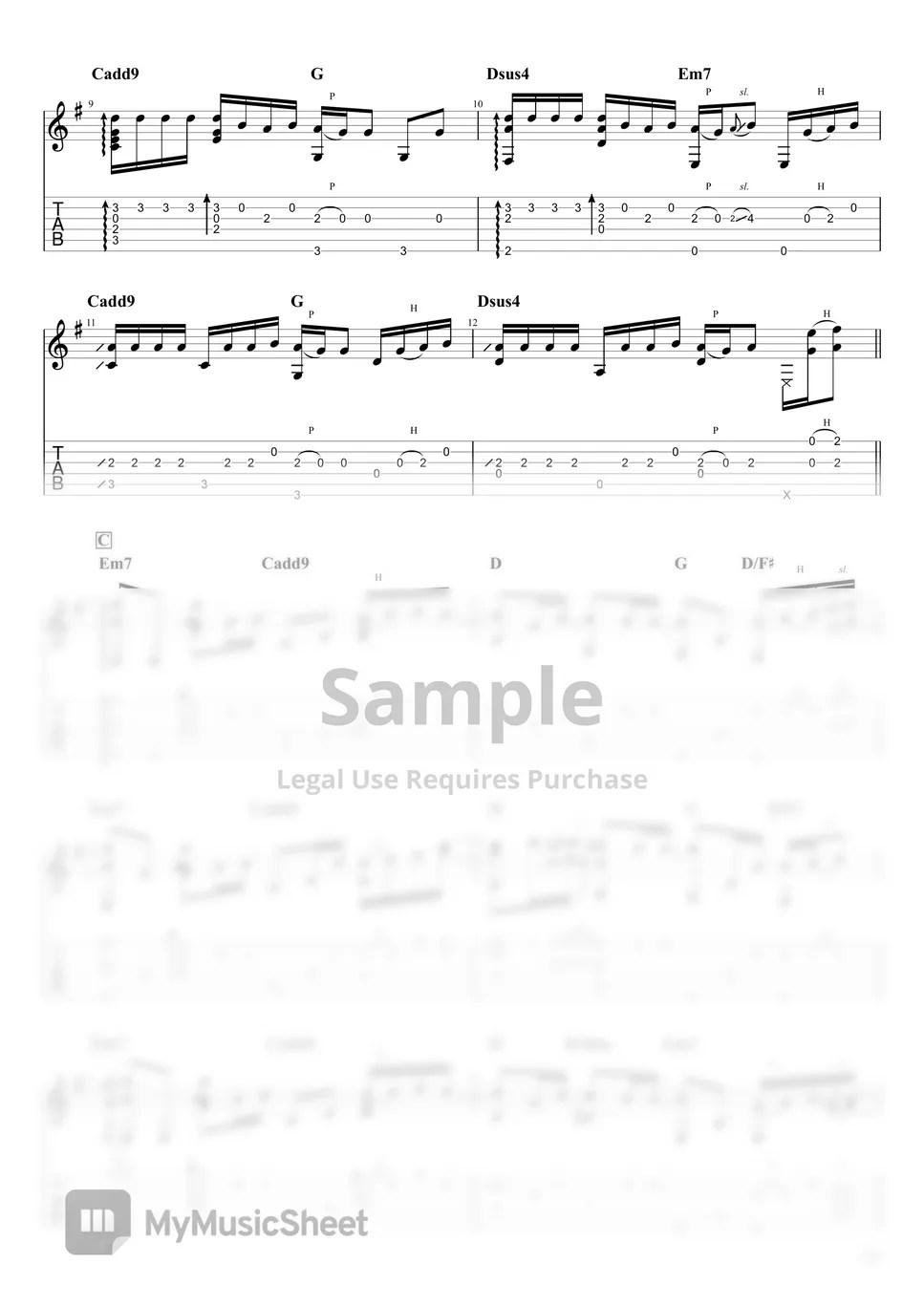 優里 ドライフラワー (ソロギター、fingerstyle) 樂譜 by kattin025